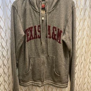Vintage Texas A&M Aggies Tri Blend League Sweat Zipper Jacket Adult S Gray